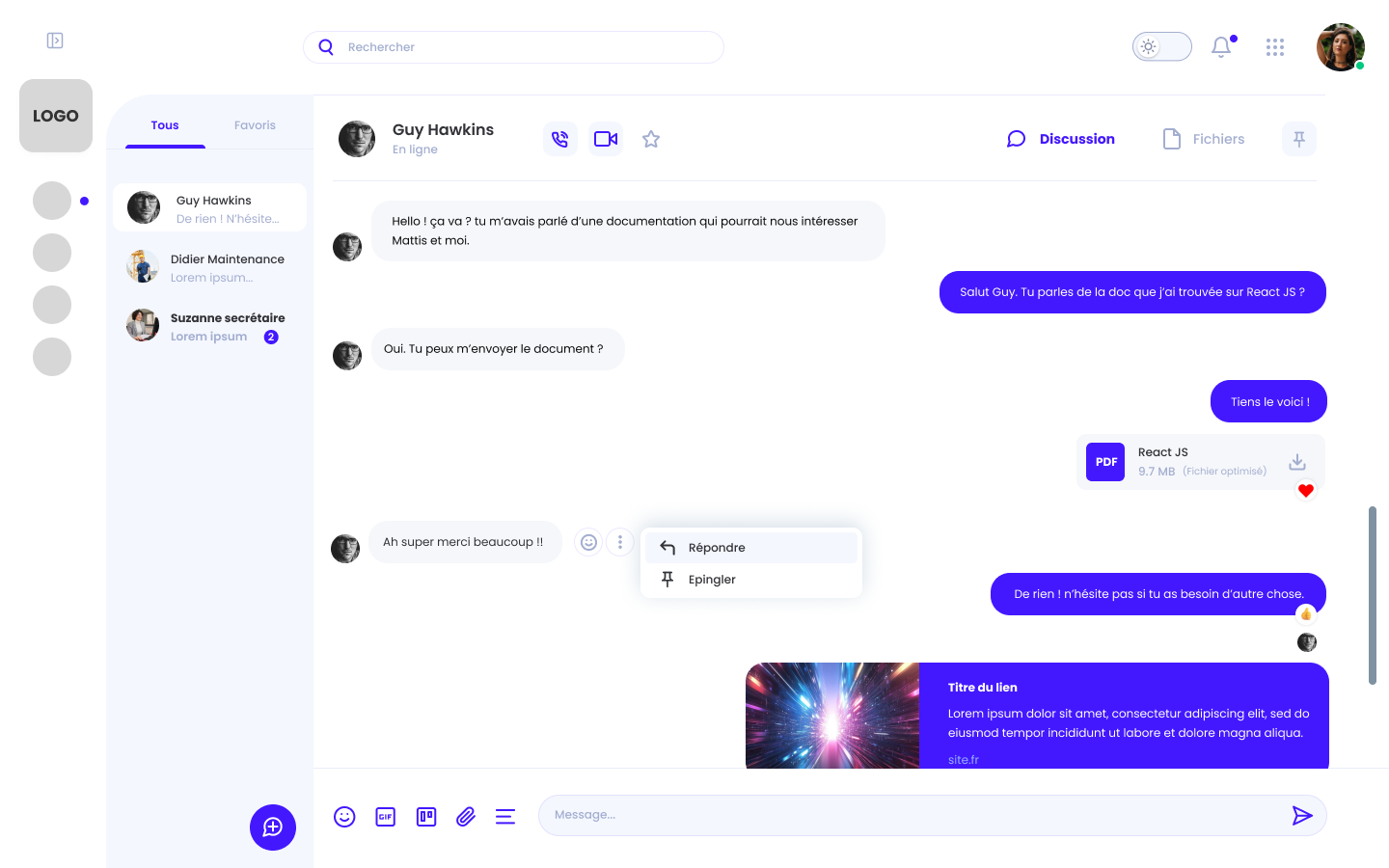 Outils collaboratifs Messagerie instantanée IPtisApps