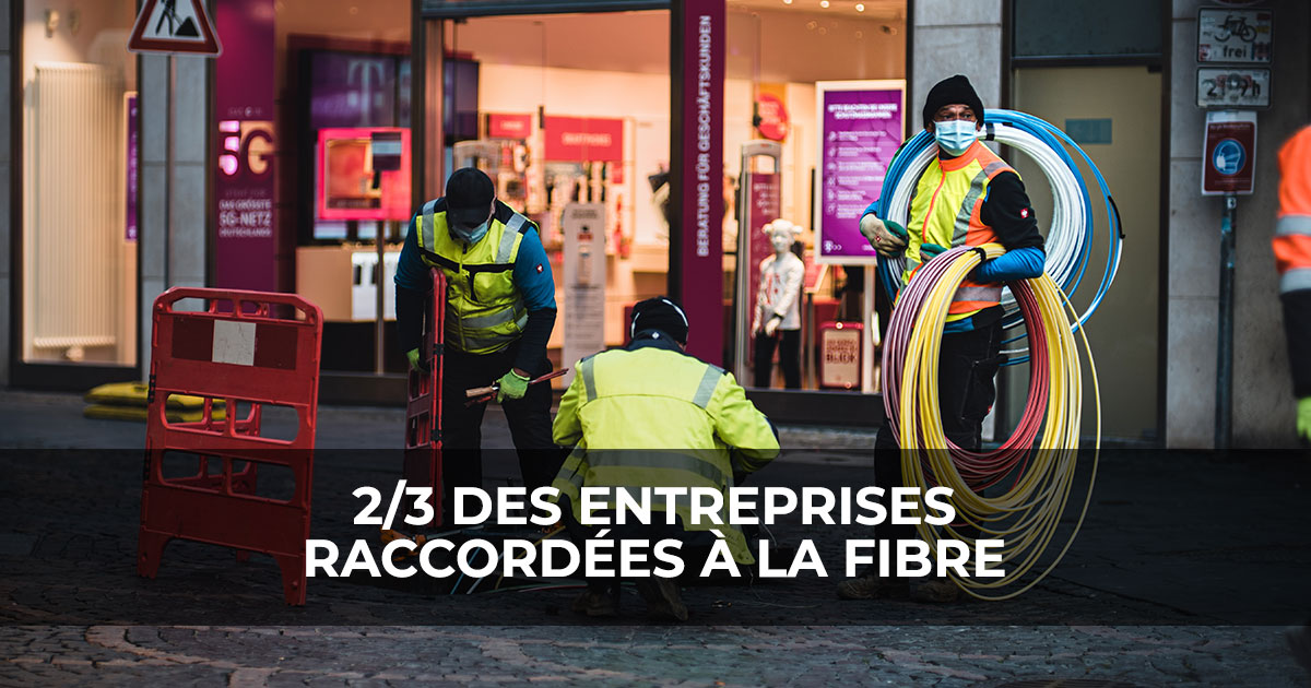 Près de deux tiers des entreprises reliées à la fibre en France